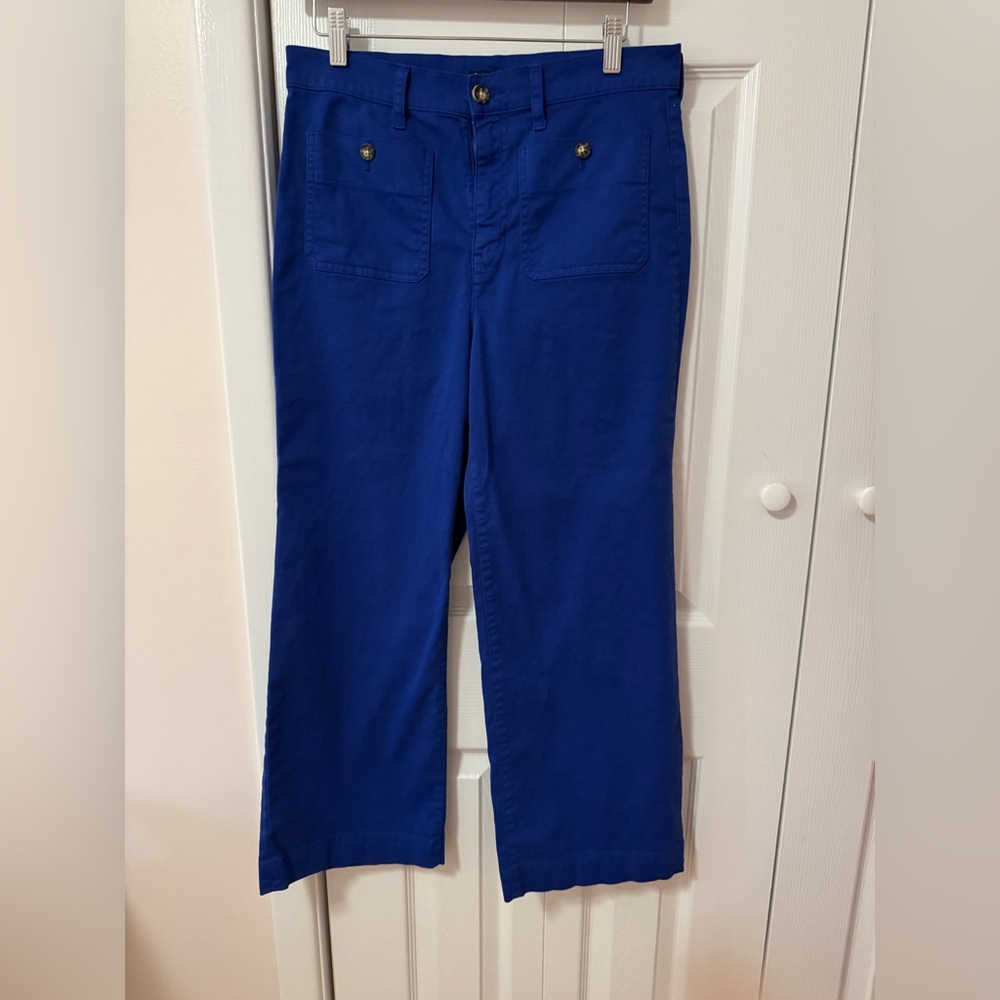 J.Crew Women’s Sailor Slim Wide-Leg Chino Pant – Blue – Size 28